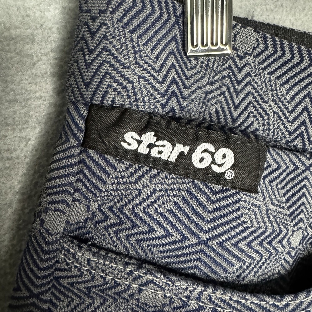 STAR 69 Vintage Shorts Blue Gray Unique Y2K Size Medium 32 Skater Streetwear 70s - Picture 3 of 5